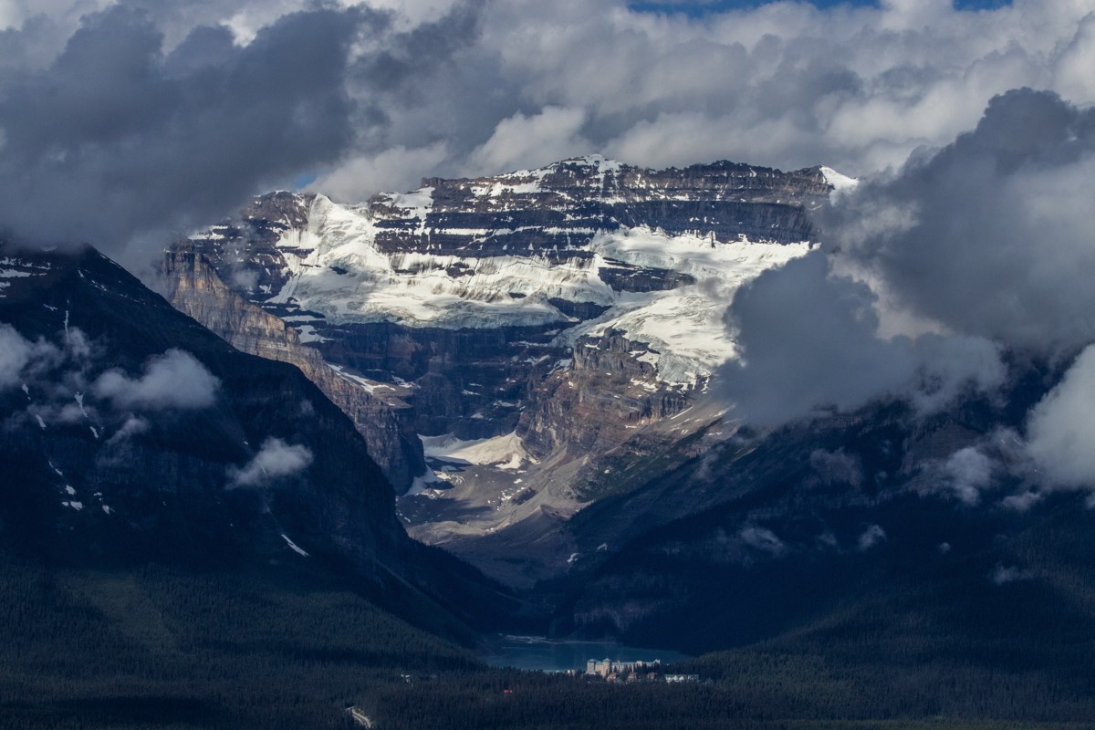 Different view on Lake Louise and Victoria Glacier