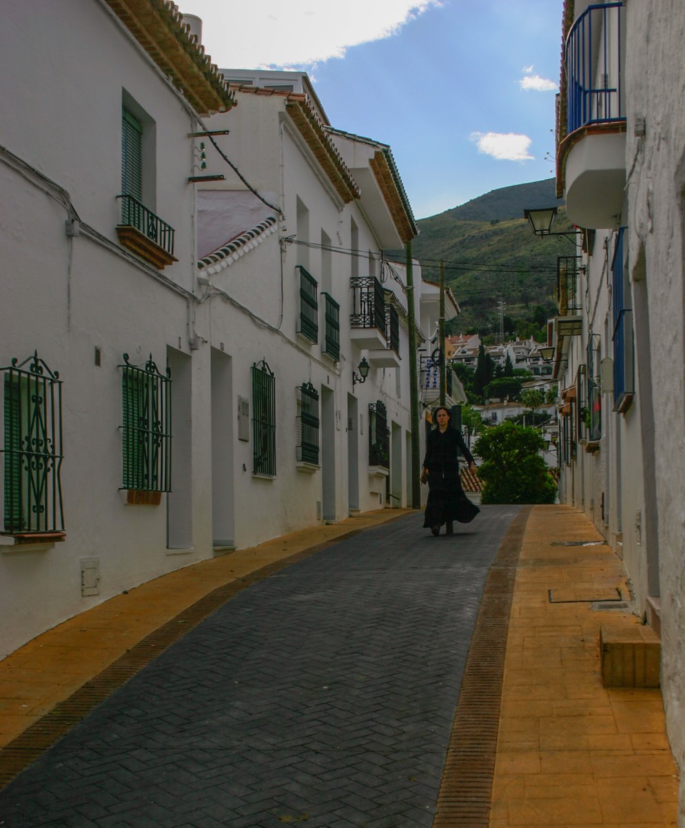 Benalmadena - Typical street with white houses