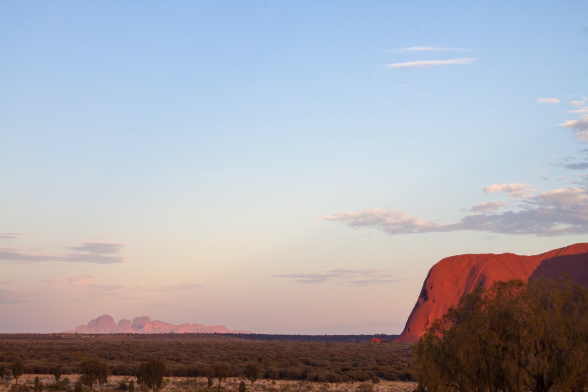 Sunrise with Kata Tjuta and Uluru