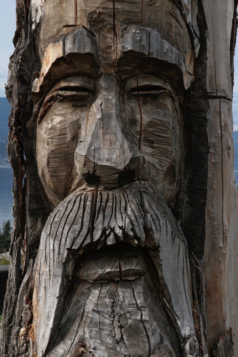Totem pole at Summerhill Pyramid winery - Kelowna