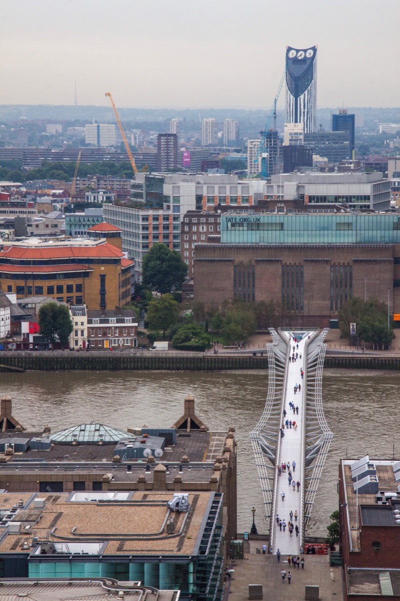 Millennium Bridge and Tate Modern from above