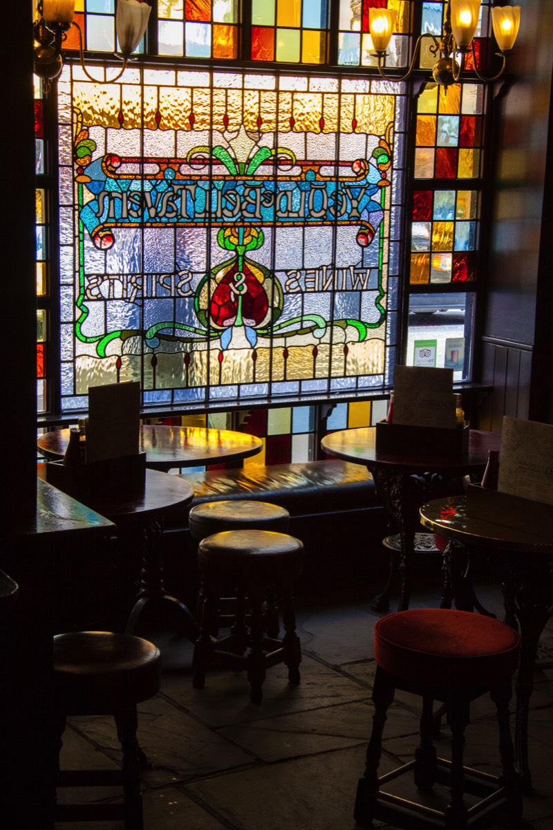 Inside of a pub in beautiful light