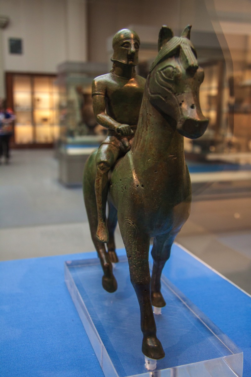 Bronze horse and rider