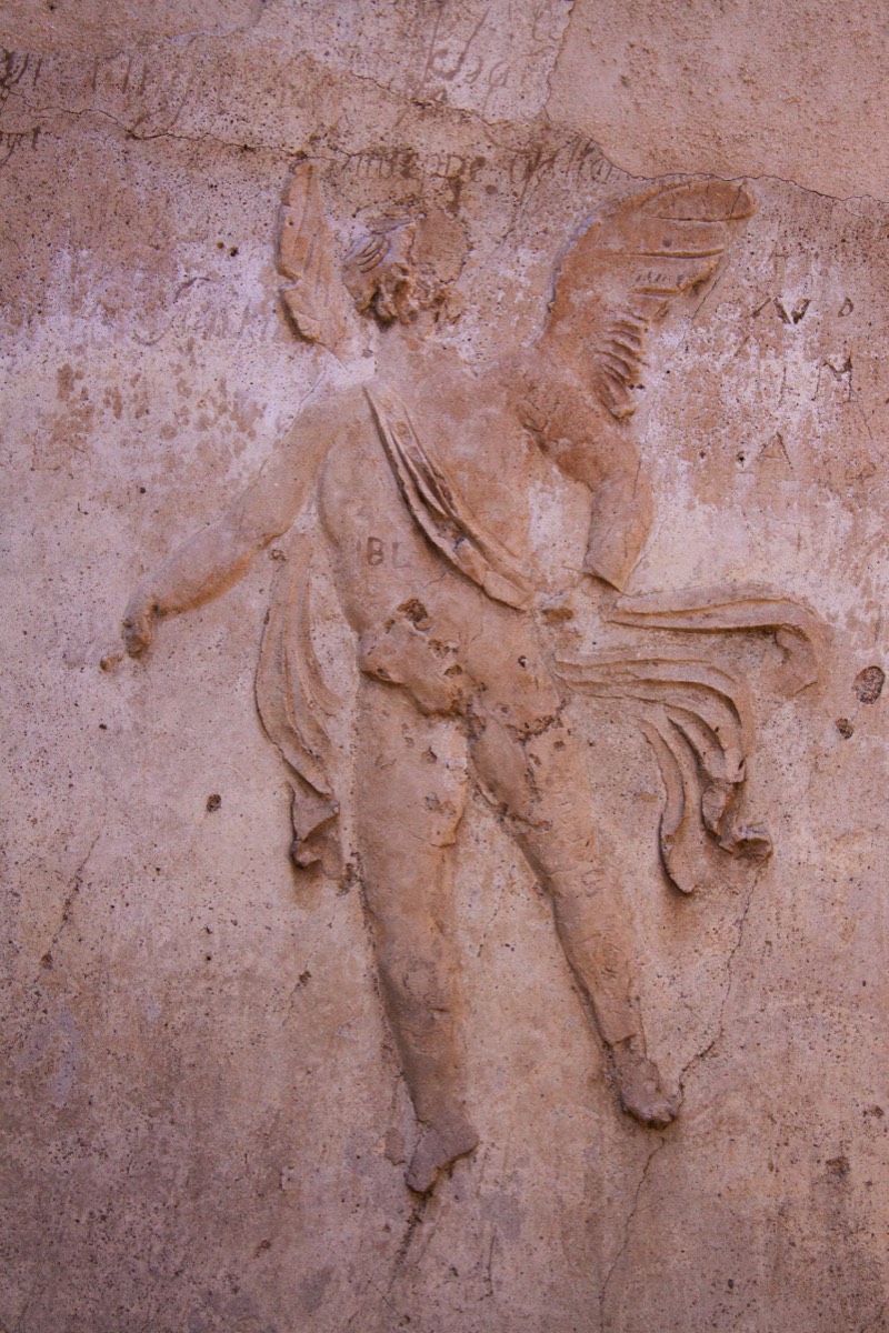 Pompeii - Temple of Isis, stucco of an angel