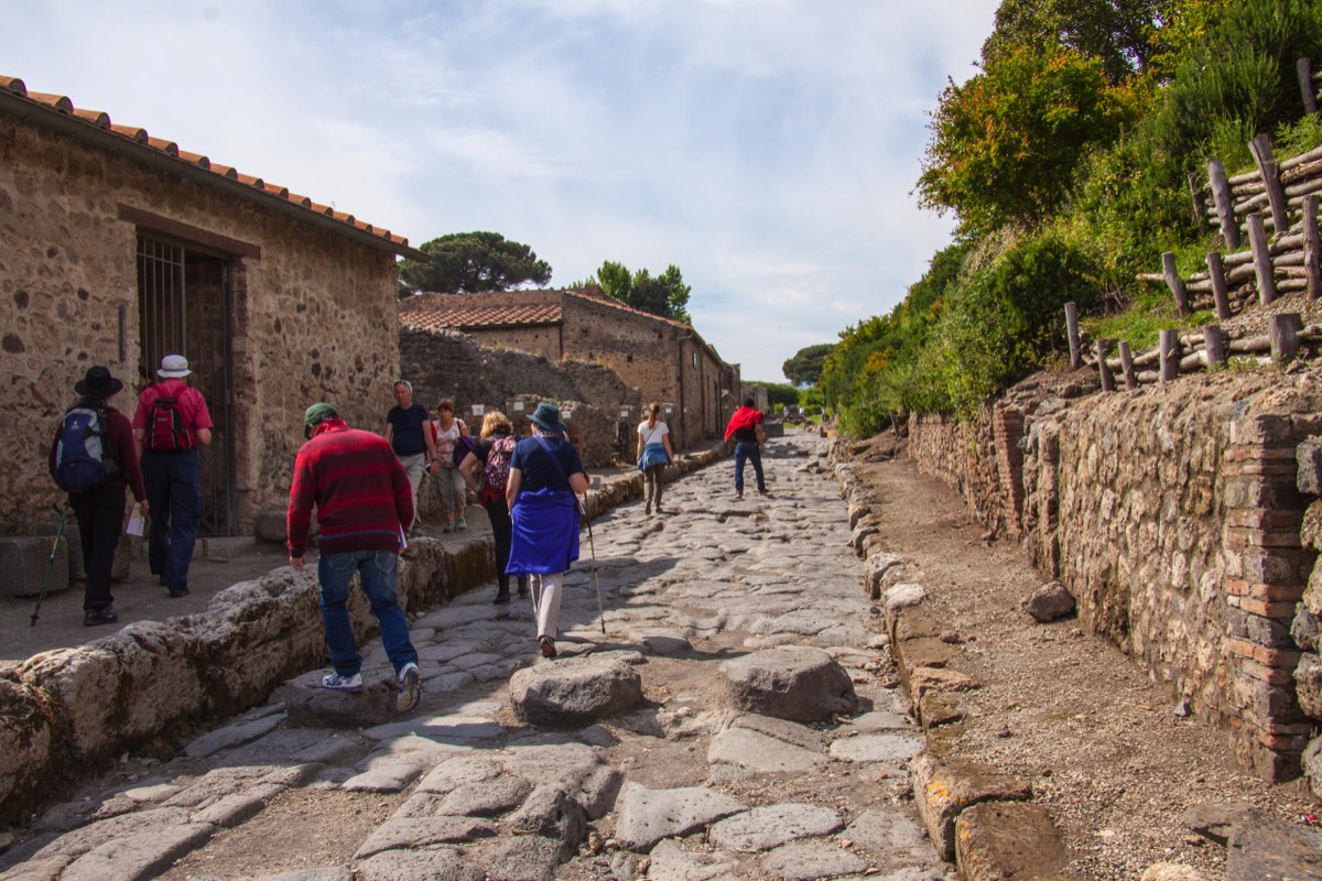 Pompeiian street with stepping stones