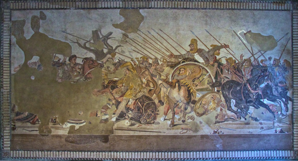 Famous Alexander mosaic from the villa of the Faun (Naples)