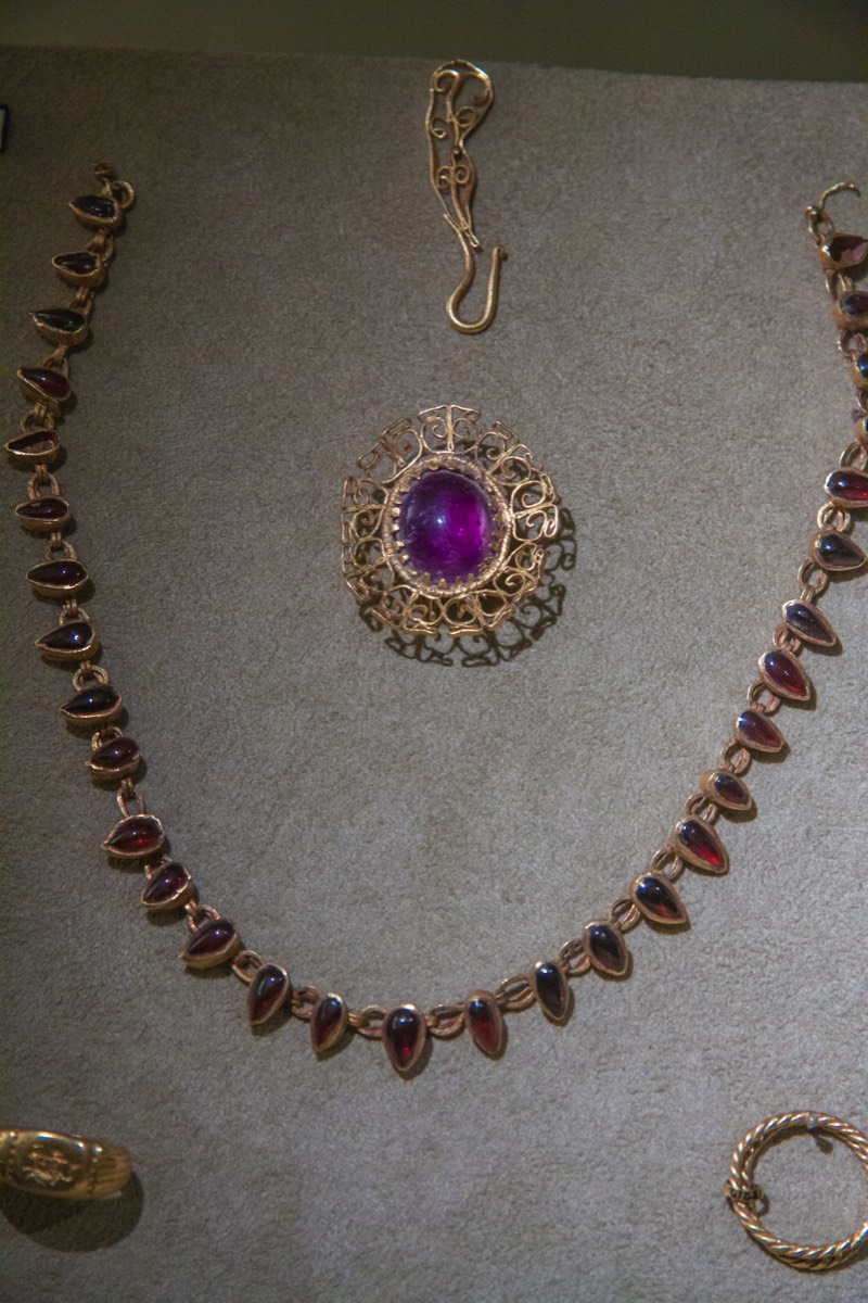 Ancient beautiful jewellery.  Roman love of purple