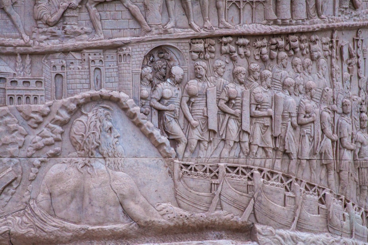 Column of Trajan, detail with Neptune