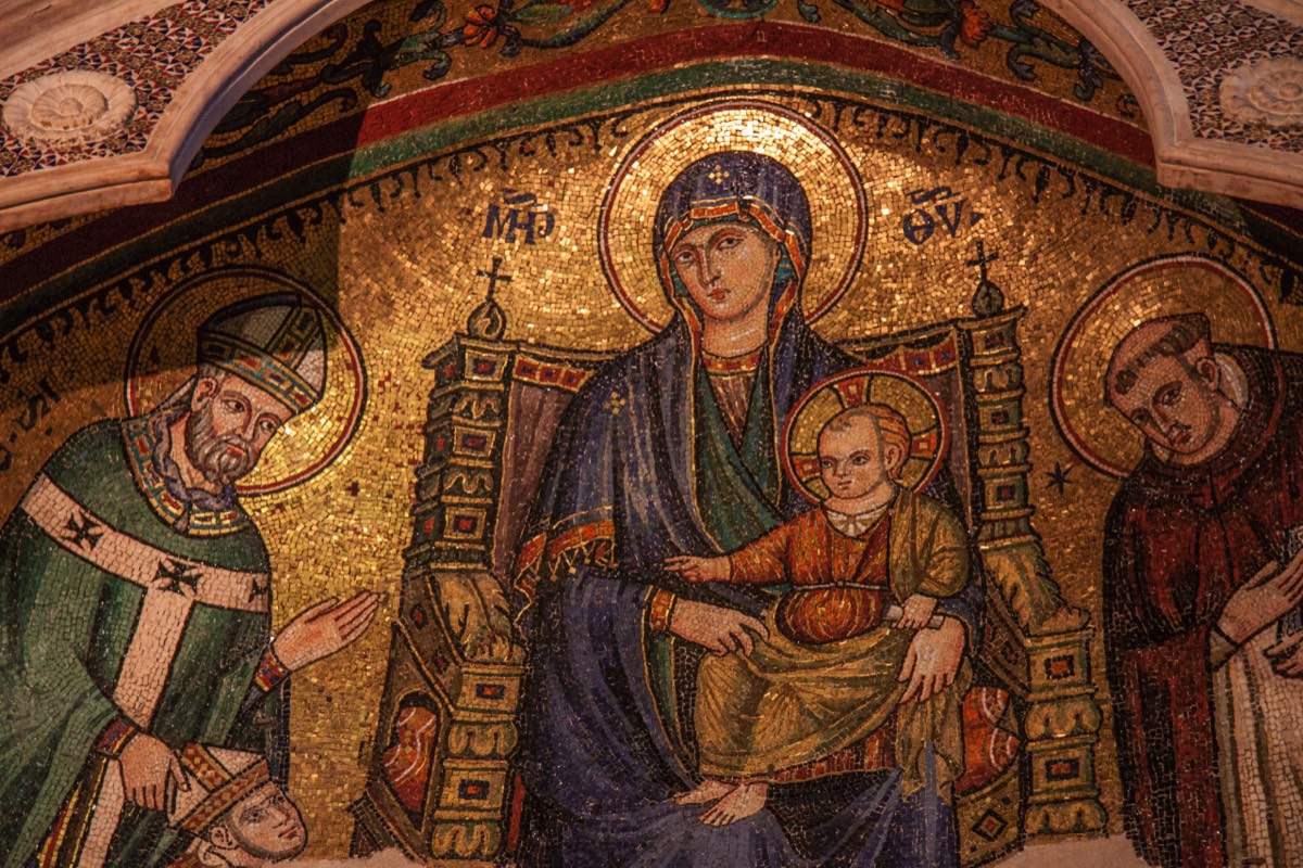 Madonna & child with St Privatitus & Dominic