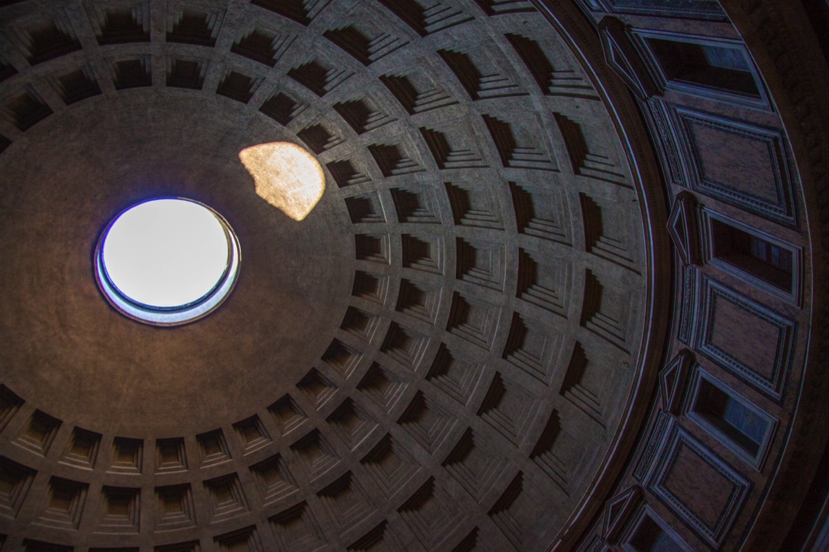 View inside the Pantheon in the morning