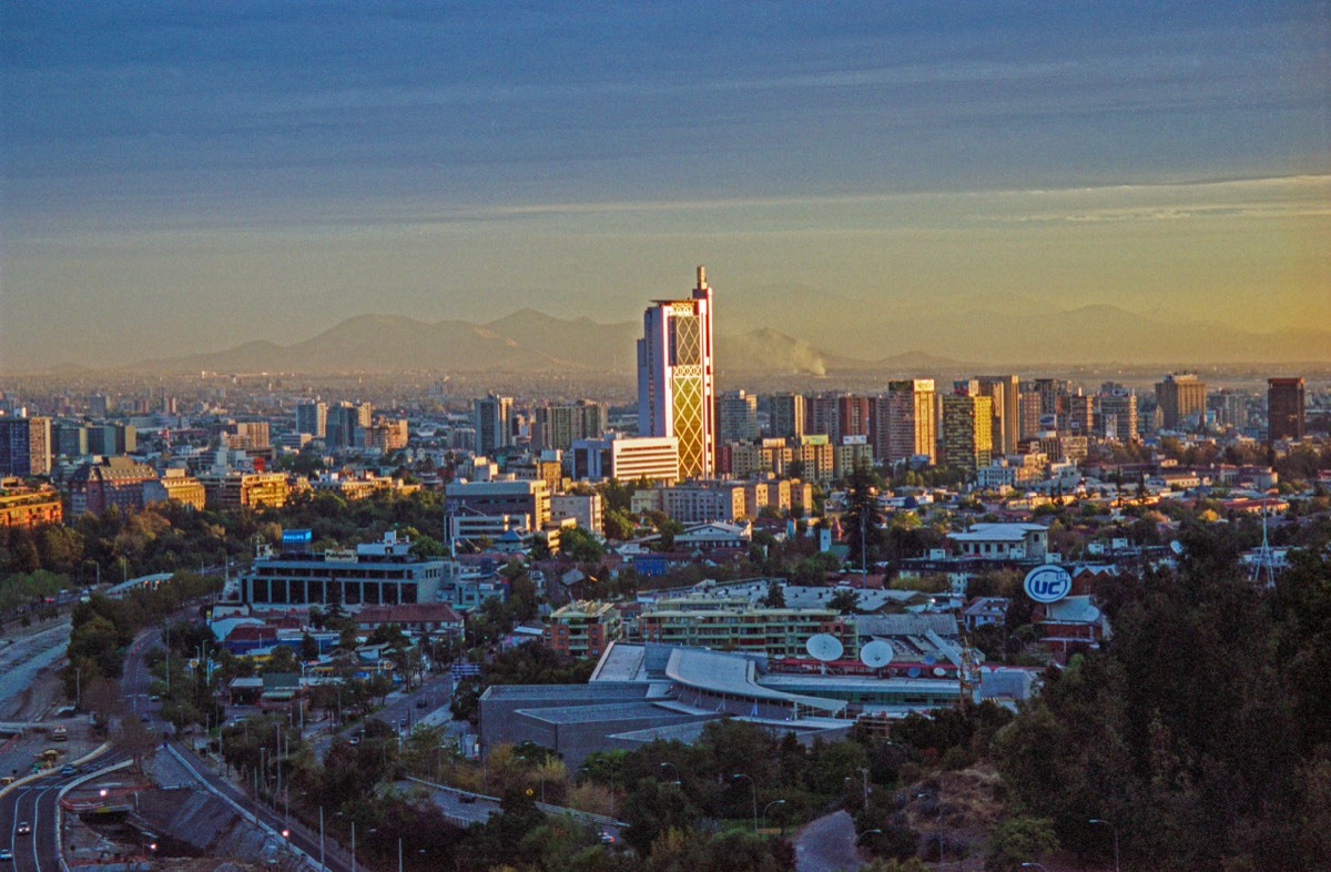 Evening view on Santiago
