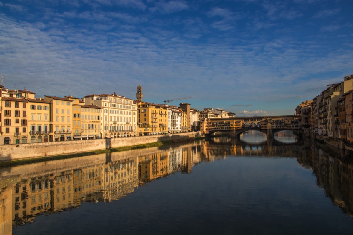 View on Ponte Vecchio from Ponte Santa Croce