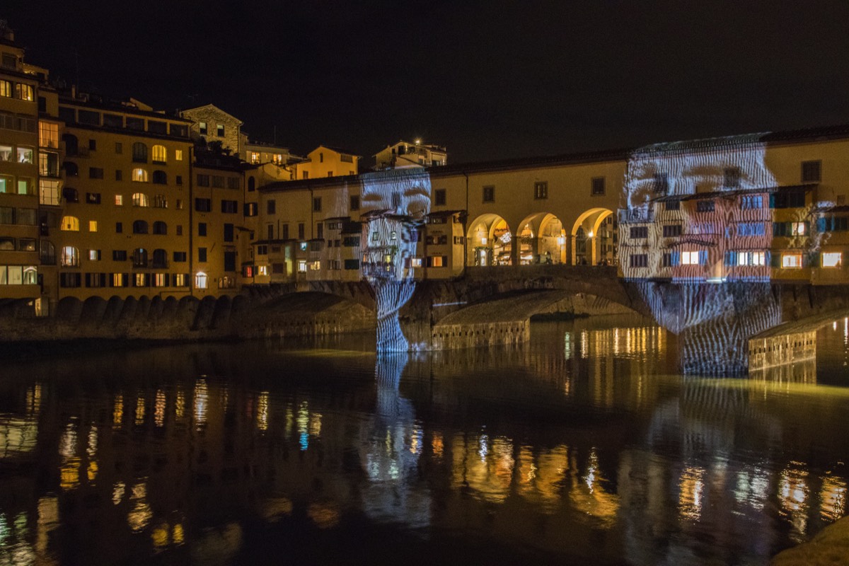 Illuminated view of Ponte Vecchio