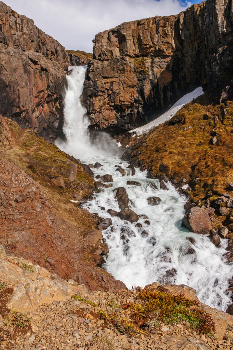 Fardagafoss; yes, basalt, waterfall,...