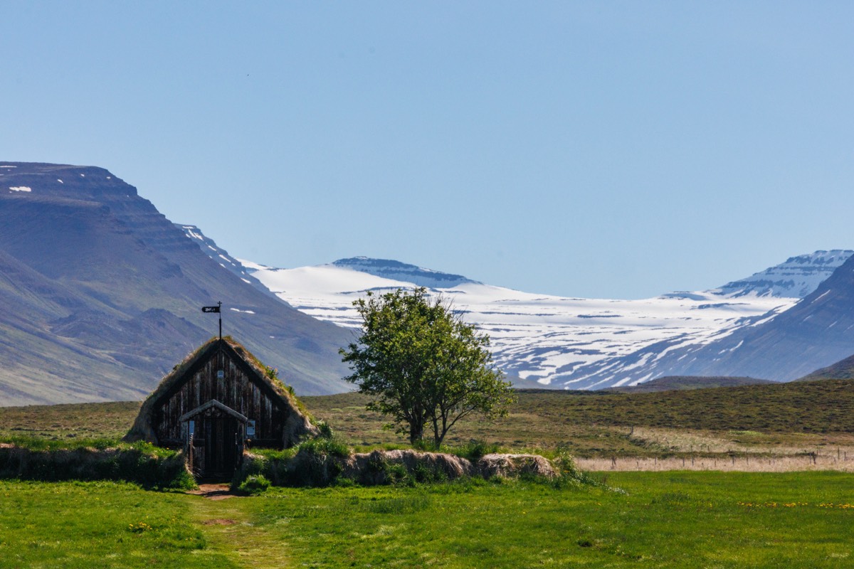 Grafarkirkja - historical church, alone in a beautiful landscape