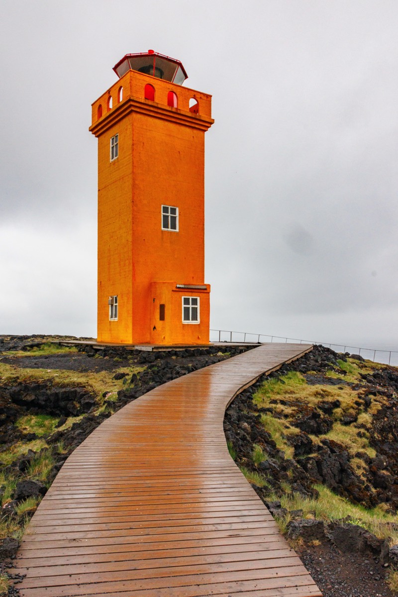 Very orangy Svörtuloft Lighthouse