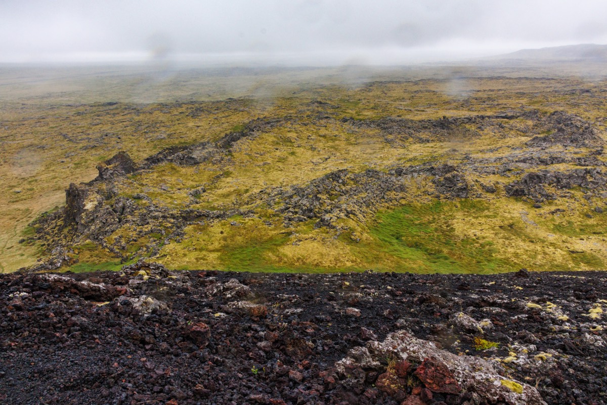 Saxholl - rainy landscape from a volvanic cone