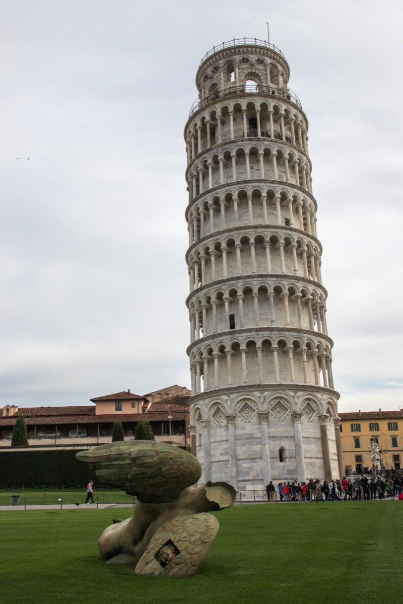 Leaning tower and fallen angel