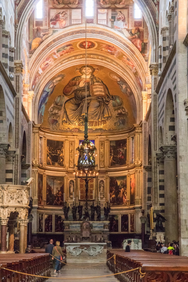 Newly restored interior of the Duomo of Pisa
