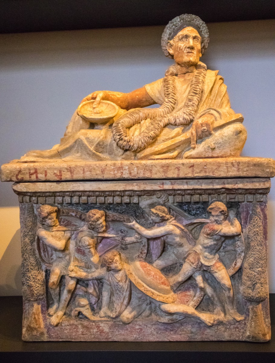 Etruscan burial urn