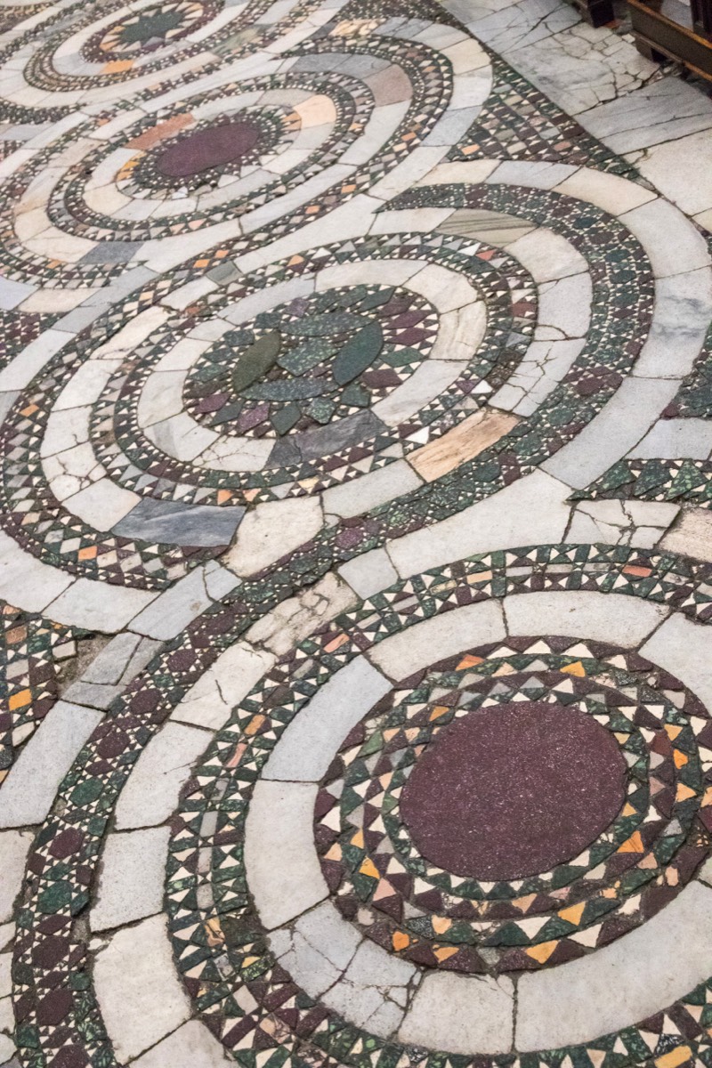 Mosaic floor reminiscent of the ones on Sicily