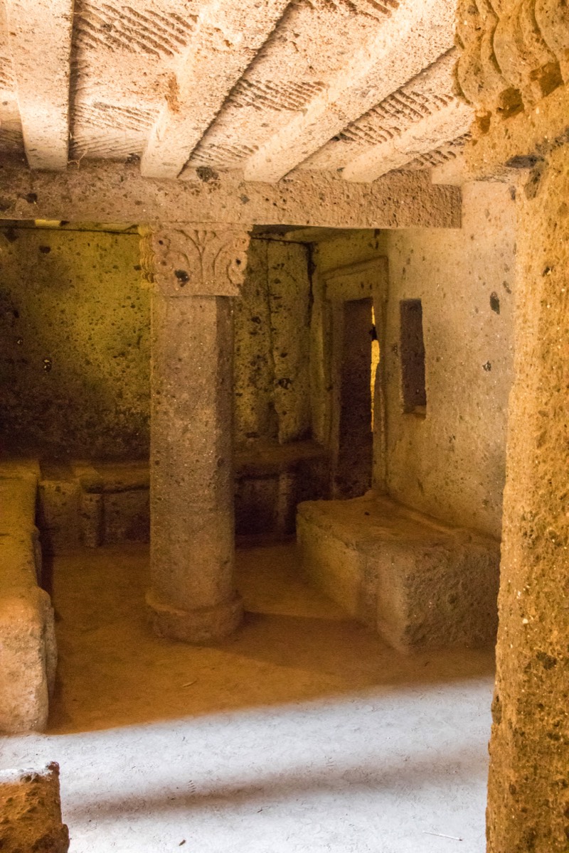 Cerveteri - in the first room of a burial mound
