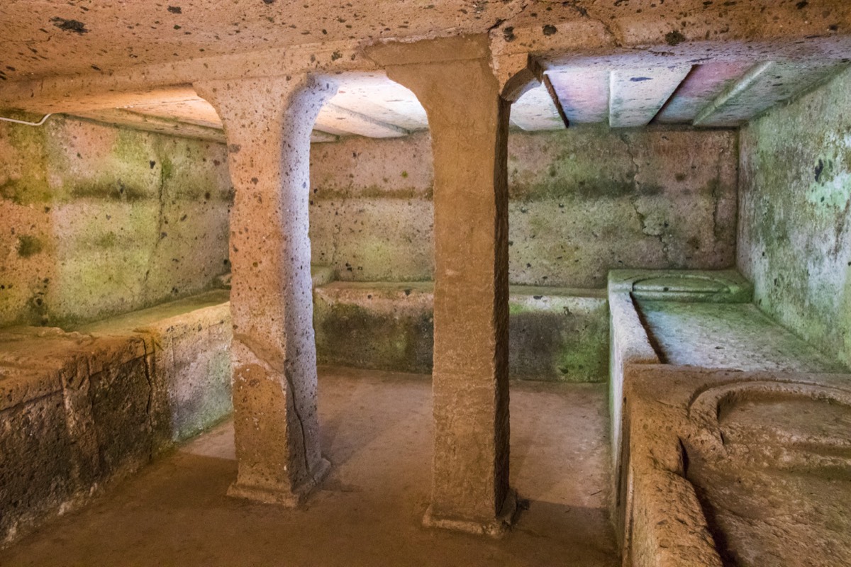 Cerveteri - inside a larger burial mound