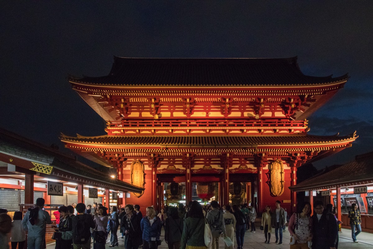 Evening view of Asakusa Sensoji temple