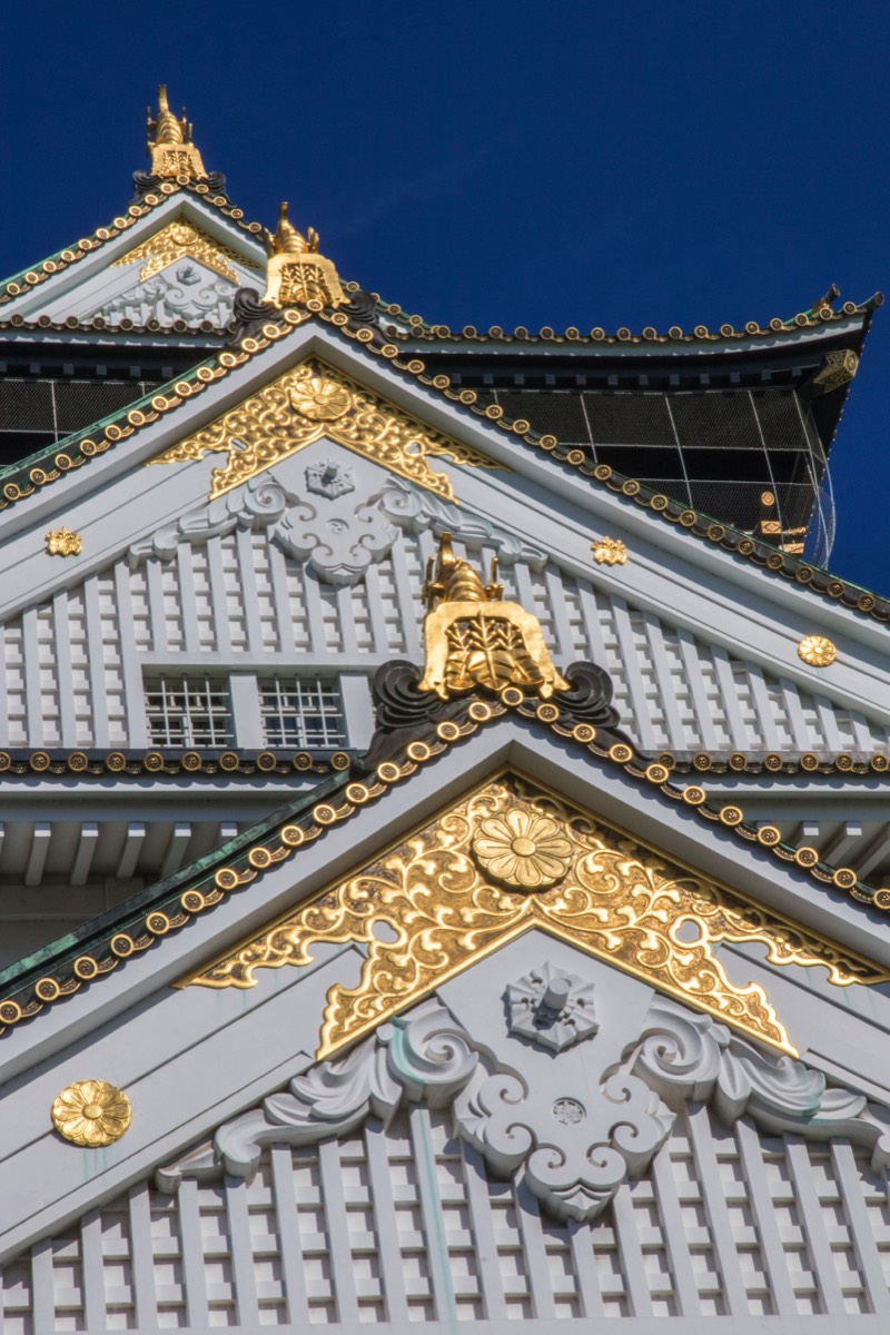 Osaka castle's golden ornaments