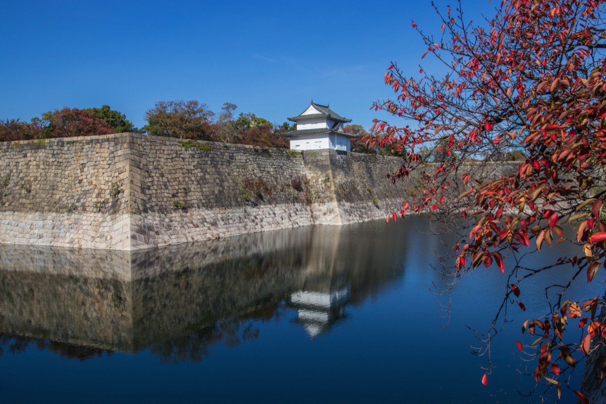 Walls and moat of Osaka castle