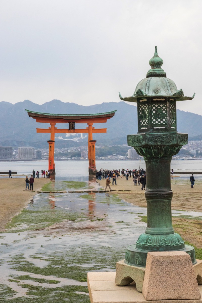 View at the torii gate from Itsukushima Shrine