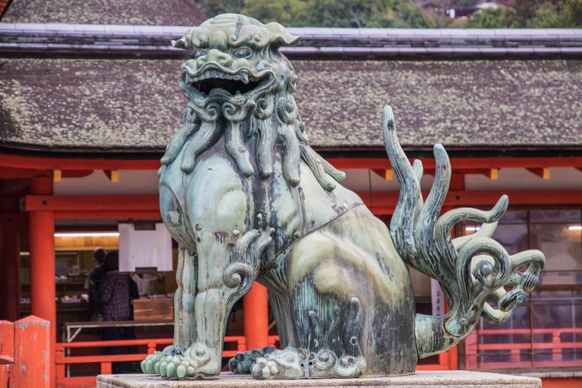 Lion (?) at Itsukushima Shrine