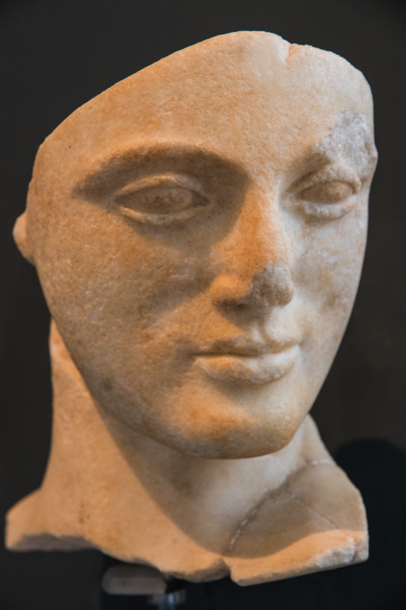 Marble face in the archeological museum