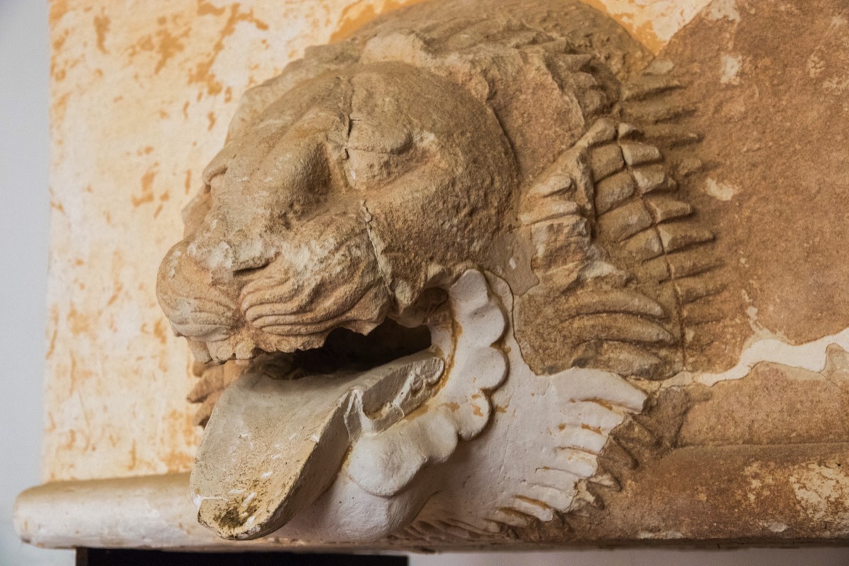 Ancient Lion head water spout; very popular