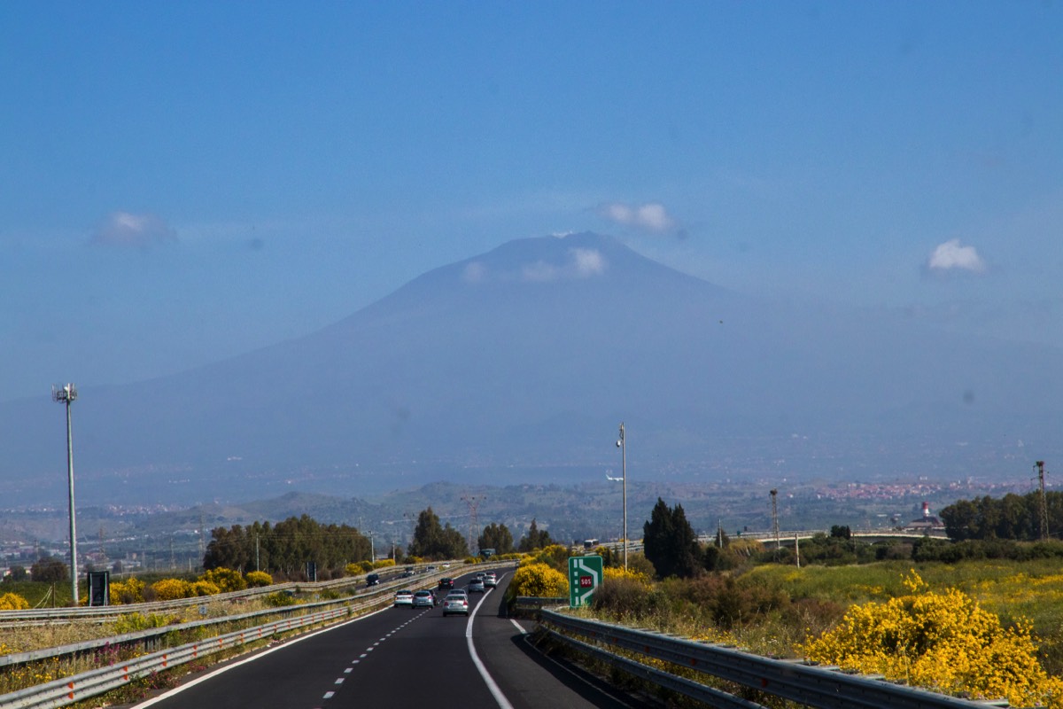 Looming Mount Etna