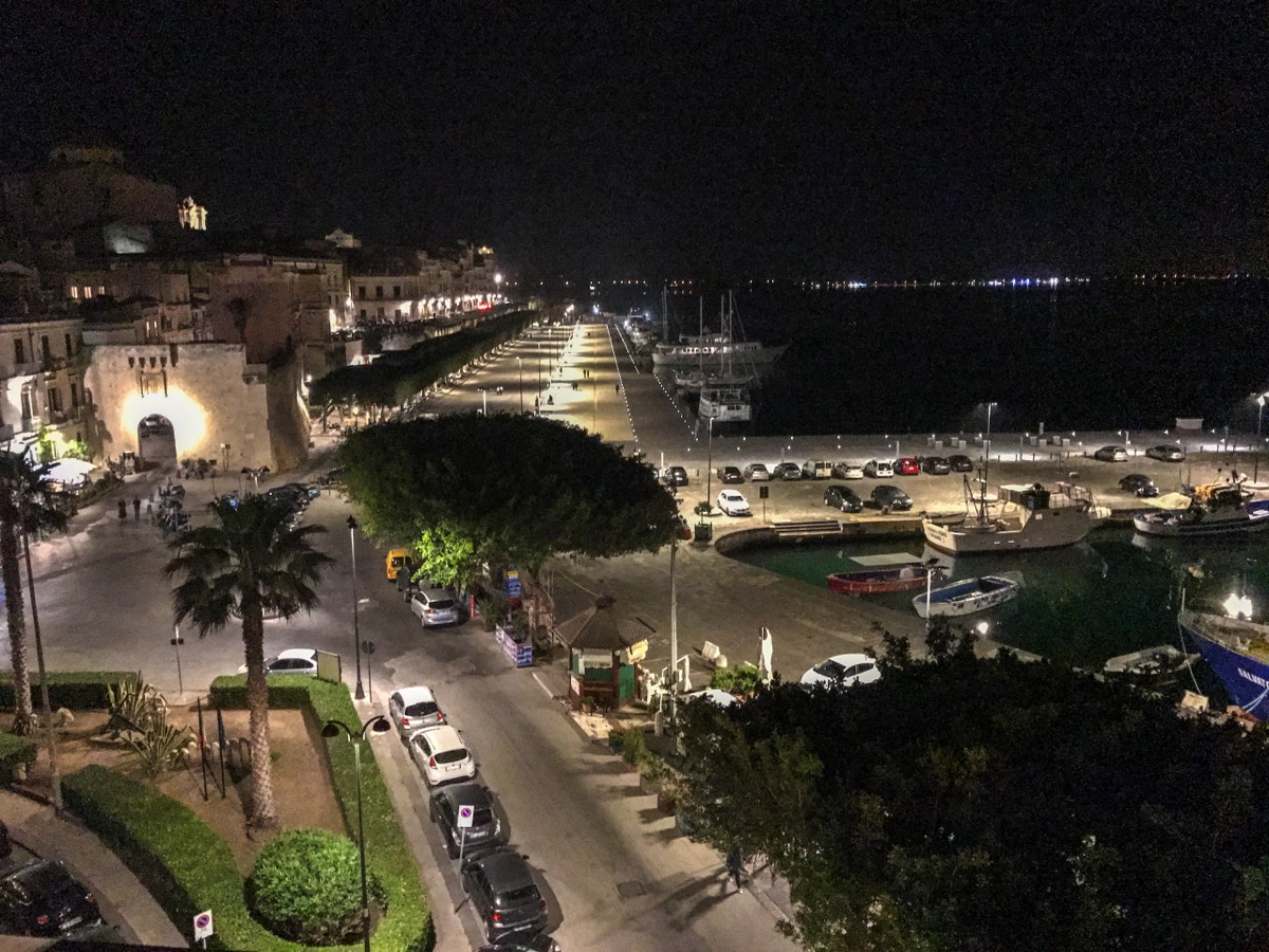 Ortygia quay at night